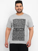 Urbano Plus Men's Grey Graphic Printed Half Sleeve Regular Fit Cotton T-Shirt