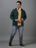 Urbano Plus Men's Dark Green Regular Fit Printed Full Sleeve Casual Winterwear Hooded Sweatshirt