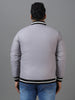 Urbano Plus Men's Grey Full Sleeve Zippered Bomber Jacket