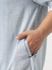 Plus Men's Ice Blue Relaxed Fit Full Sleeve Harrington Denim Jacket