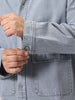 Plus Men's Ice Grey Relaxed Fit Full Sleeve Utility Denim Jacket