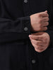 Plus Men's Black Relaxed Fit Full Sleeve Utility Denim Jacket
