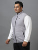 Plus Men's Light Grey Sleeveless Zippered Puffer Jacket