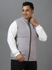 Plus Men's Light Grey Sleeveless Zippered Puffer Jacket