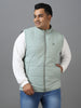 Plus Men's Green Sleeveless Zippered Puffer Jacket