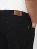 Plus Men's Black Loose Fit Washed Jeans Non-Stretchable