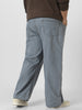 Plus Men's Light Grey Loose Fit Washed Jeans Non-Stretchable