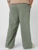 Plus Men's Olive Green Loose Fit Washed Jeans Non-Stretchable