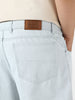 Plus Men's Light Grey Loose Fit Washed Jeans Non-Stretchable