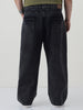 Plus Men's Black  Loose Baggy Fit Washed Jeans Non-Stretchable
