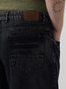 Plus Men's Black  Loose Baggy Fit Washed Jeans Non-Stretchable