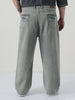 Plus Men's Ice Grey Loose Baggy Fit Washed Jeans Non-Stretchable