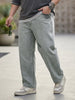 Plus Men's Ice Grey Loose Baggy Fit Washed Jeans Non-Stretchable