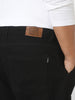 Plus Men's Black Loose Fit Cargo Jeans with 6 Pockets Non-Stretchable