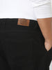 Plus Men's Black Loose Fit Cargo Jeans with 6 Pockets Non-Stretchable