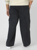 Plus Men's Dark Grey Loose Fit Cargo Jeans with 6 Pockets Non-Stretchable