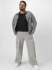 Plus Men's Ice Grey Loose Fit Cargo Jeans with 6 Pockets Non-Stretchable