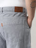 Plus Men's Ice Grey Loose Fit Cargo Jeans with 6 Pockets Non-Stretchable