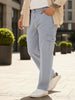Plus Men's Ice Grey Loose Fit Cargo Jeans with 6 Pockets Non-Stretchable