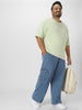 Plus Men's Light Blue Loose Fit Cargo Jeans with 6 Pockets Non-Stretchable