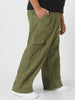 Plus Men's Olive Green Loose Fit Cargo Jeans with 6 Pockets Non-Stretchable