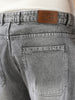 Plus Men's Light Grey Loose Fit Cargo Carpenter Jeans With 6 Pockets Non-Stretchable