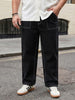 Plus Men's Black Loose Baggy Fit Washed Denim Jeans Non-Stretchable