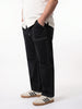 Plus Men's Black Loose Baggy Fit Washed Denim Jeans Non-Stretchable