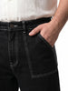 Plus Men's Black Loose Baggy Fit Washed Denim Jeans Non-Stretchable