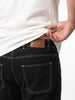 Plus Men's Black Loose Baggy Fit Washed Denim Jeans Non-Stretchable