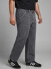 Plus Men's Dark Grey Loose Baggy Fit Washed Denim Jeans Non-Stretchable