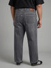 Plus Men's Dark Grey Loose Baggy Fit Washed Denim Jeans Non-Stretchable