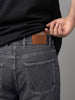 Plus Men's Dark Grey Loose Baggy Fit Washed Denim Jeans Non-Stretchable
