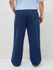 Plus Men's Blue Loose Baggy Fit Raw Washed Denim Jeans Non-Stretchable