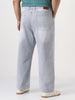 Plus Men's Ice Grey Loose Baggy Fit Washed Denim Jeans Non-Stretchable