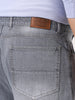 Plus Men's Light Grey Loose Baggy Fit Washed Denim Jeans Non-Stretchable