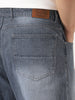 Plus Men's Grey Loose Baggy Fit Washed Denim Jeans Non-Stretchable