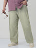 Plus Men's Ice Grey Loose Baggy Fit Heavy Washed Jeans Non-Stretchable