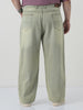 Plus Men's Ice Grey Loose Baggy Fit Heavy Washed Jeans Non-Stretchable