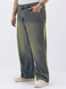 Plus Men's Light Blue Loose Baggy Fit Heavy Washed Jeans Non-Stretchable