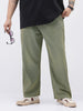 Plus Men's Light Grey Loose Baggy Fit Heavy Washed Jeans Non-Stretchable