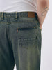 Plus Men's Blue Loose Baggy Fit Heavy Washed Jeans Non-Stretchable