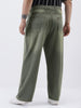 Plus Men's Grey Loose Baggy Fit Heavy Washed Jeans Non-Stretchable