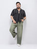 Plus Men's Grey Loose Baggy Fit Heavy Washed Jeans Non-Stretchable