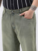 Plus Men's Grey Loose Baggy Fit Heavy Washed Jeans Non-Stretchable