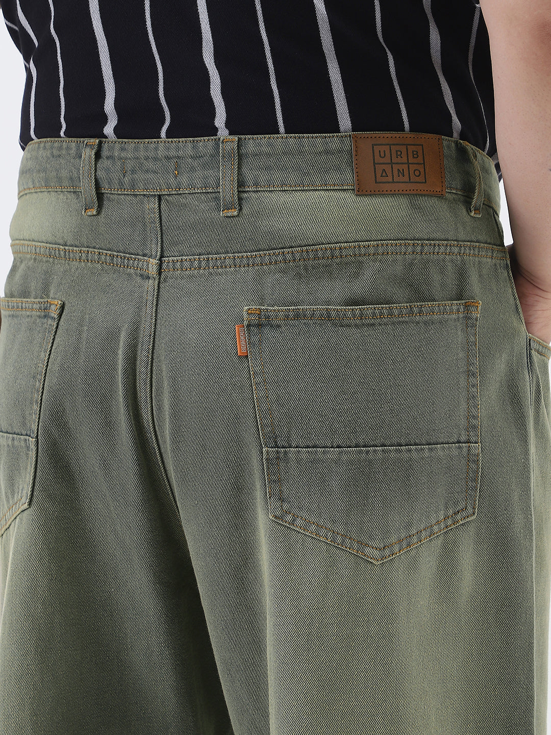 Plus Men's Grey Loose Baggy Fit Heavy Washed Jeans Non-Stretchable