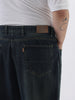 Plus Men's Carbon Blue Loose Baggy Fit Heavy Washed Jeans Non-Stretchable