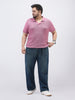 Plus Men's Dark Blue Loose Baggy Fit Heavy Washed Jeans Non-Stretchable