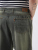 Plus Men's Dark Grey Loose Baggy Fit Heavy Washed Jeans Non-Stretchable