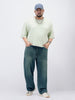 Plus Men's Light Blue Loose Baggy Fit Heavy Washed Jeans Non-Stretchable